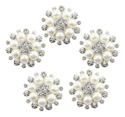8 X 5pcs Crystal Flower Button Dress Craft Adornos De