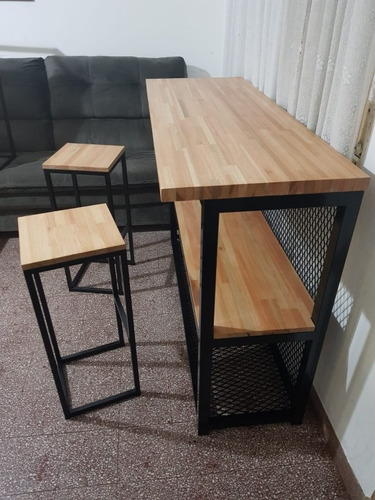 Imagen 3 de 9 de Barra, Pasa Plato Cocina En Hierro Y Madera Jd Arte Y Diseño