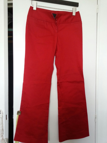 Pantalon De Zara Gabardina C Spandex Rojo T 36