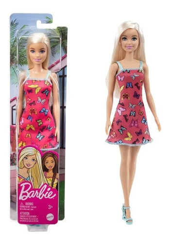 Boneca Barbie Vestido De Borboletas Rosa Hbv05 - Mattel