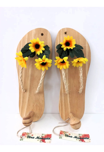 Par De Cabide Chinelo Decoração Cabideiro Pinus Artesanal