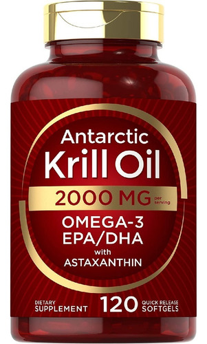 Antarctic Krill Oil Omega 3 Con Astaxanthin Carlye 120 Caps