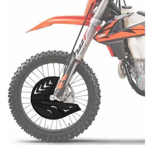 Cubre Disco Freno Delantero Ktm Exc 450 2008 A 2015 Negro