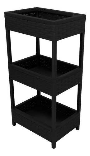 Fruteira Organizador 3 Andares  34x24x69cm - Preto