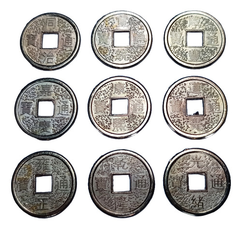 9 Monedas Diferentes Número Del Dragón Chino Suerte Fengshui