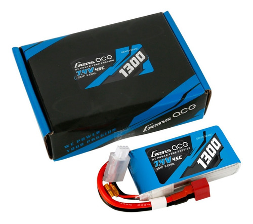 Gens Ace Bateria Lipo 2s 7.4v 1300mah 45c Conector Estilo T