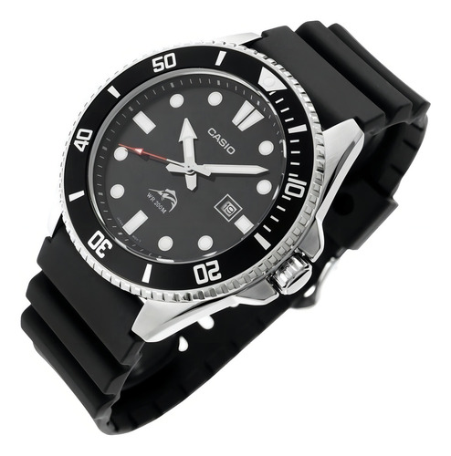 Reloj Casio Correa De Resina Color Negro Bisel Negro/blanco Negro Negro/blanco Negro