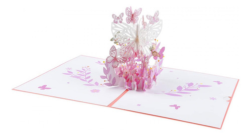 De Flor De Mariposa 3d, Tarjeta De Papel