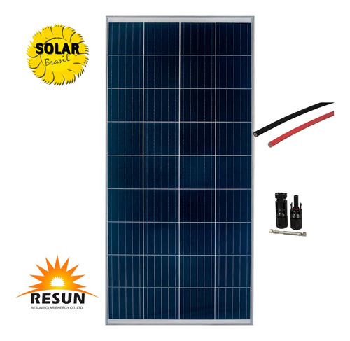 Kit Painel Solar Rs 160w + Mc4 + Cabo Solar 6mm²