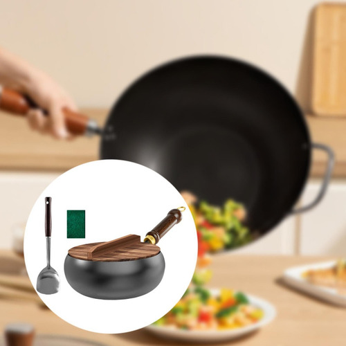 Sartén Wok Wok Chino Fondo Plano Fácil De Limpiar