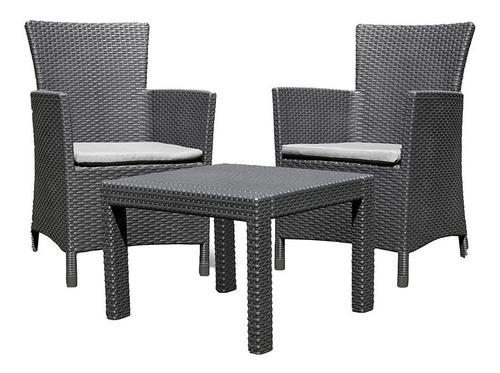 Juego Jardin Sillones Living Exterior 3 P  Rattan Importado