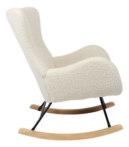Sitial Mecedora Sherpa Relan Tavia Silla Individual Beige