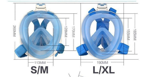 Imagen 2 de 3 de Mascara Snorkel Para Niño Y Adolecente De Buceo Con Base