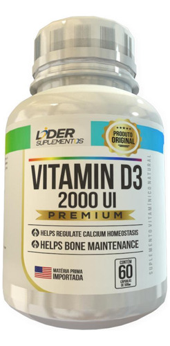 Vitamina D3 2000ui 500mg 60 Cápsulas - Regulação E Imunidade