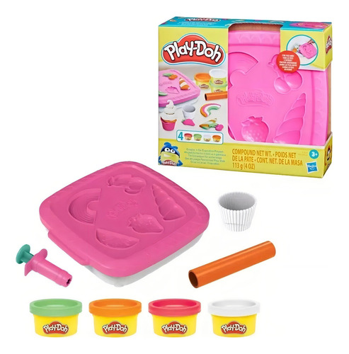 Set De Juego Pastelitos Play Doh Color Rosa