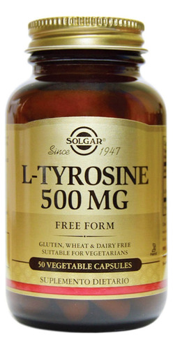L-tyrosine 500mg Solgar X 50 Capsulas