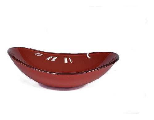 Cuba De Vidro Oval 55cm Vermelho Cereja