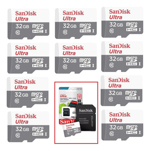 Kit 20 Cartão Memória 32gb Micro Sd Ultra Sandisk Original