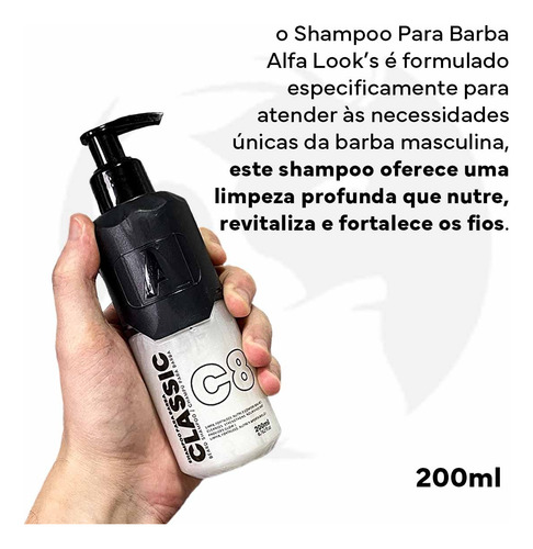 Shampoo Para Barba Hidratante Classic C8 200ml Alfa Look's