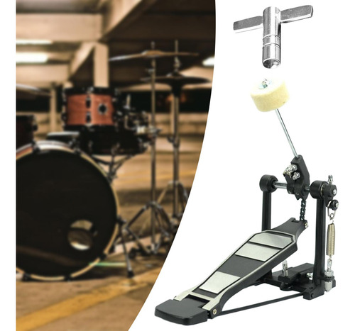 Pedal De Bombo Único Con Palo Batidor De Fieltro, Accesorio