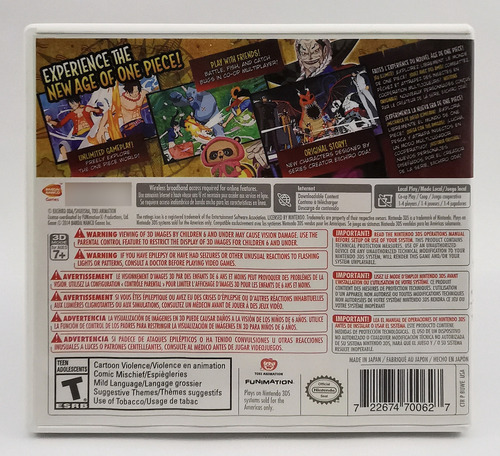 One Piece Unlimited World 3ds Nintendo * R G Gallery (Usado)