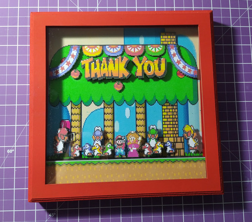 Quadro 3d Super Mario World Tela Final