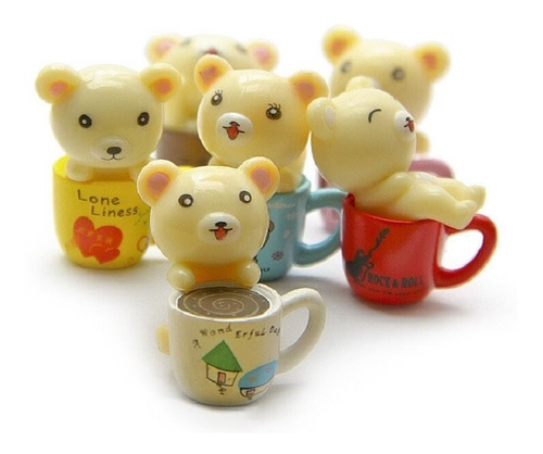 Set De 6 Geniales Micro Tacitas De Osito Kawaii