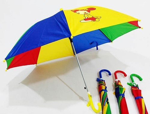 Paraguas Infantil Rayado Circo Con Silbato Seguridad 