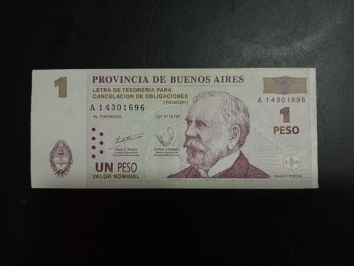 Billete Bono 1 Peso, Patacon. Serie A Año 2001. Mira!!!!