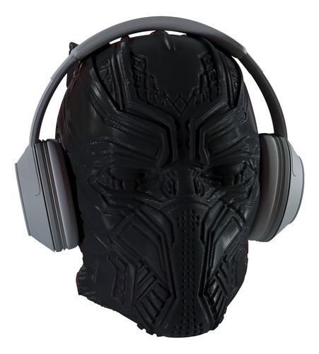 Suporte Mesa Para Headphone Fone Ouvido Cabeça Pantera Negra Cor Preto