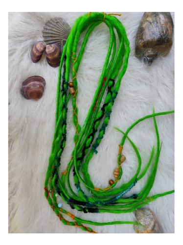 Rastas Kanekalon Combinadas 10 Unid Verde 50 Cm Verde
