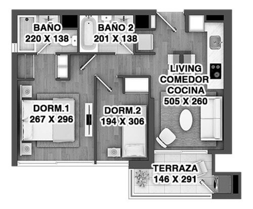 Depto. Nuevo 2d/2b/1est, 52m2, Guillermo Mann, Ñuñoa