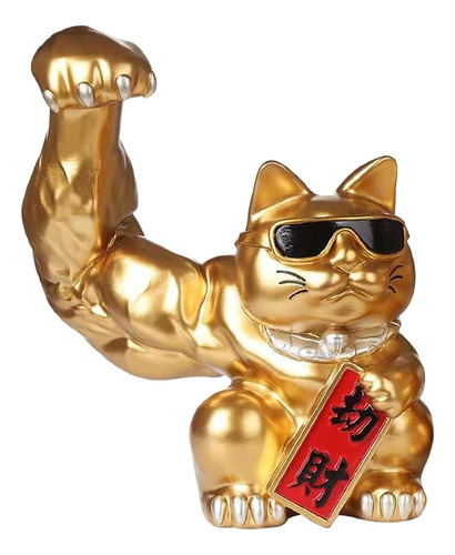 Figura De Gato De La Suerte De Brazo Musculoso Chino Con