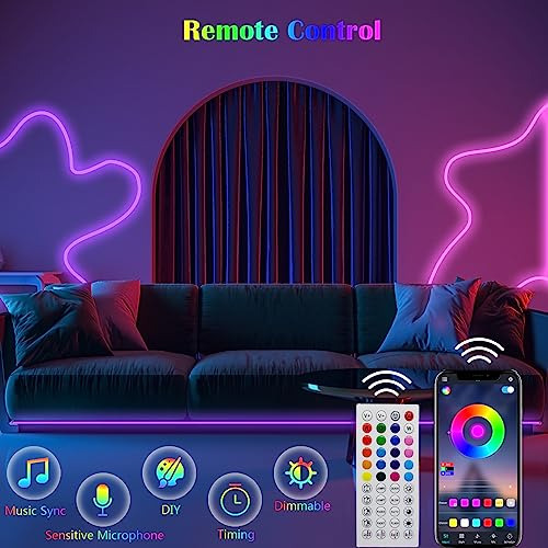Smart Led Dimmable Lights Strip Music Sync Color Changi...