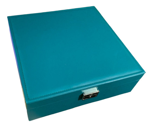 Joyero Cofre De Accesorios Cuadrado Cuero Grande 27cmx27cm