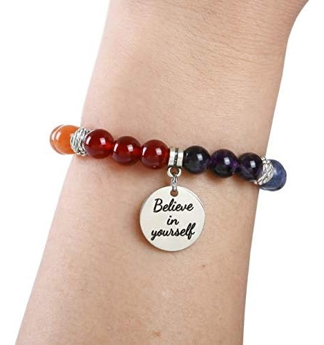 Top Plaza 7 Pulseras De Cuentas De Piedra De Chakra Para De