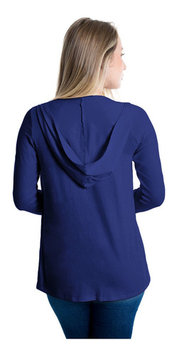 Imagem 3 de 5 de Cardigan Capuz Plus Size Casaco Com Bico Blusa Feminina