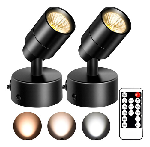 2 Pack Dimmable Spot Lights Indoor With Remote Control, 3000