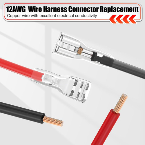 Paquete De 2 Conectores De Arnés De Cables De 12 Awg De Repu