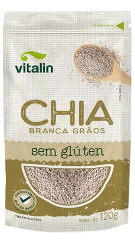 Kit 6x: Chia Em Grãos Branca Sem Glúten Vitalin 120g