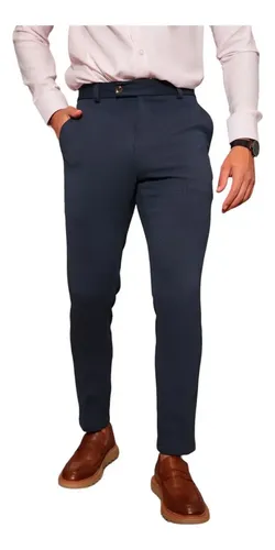 Calça Social Alfaiataria Masculina Malha Elastano Stretch