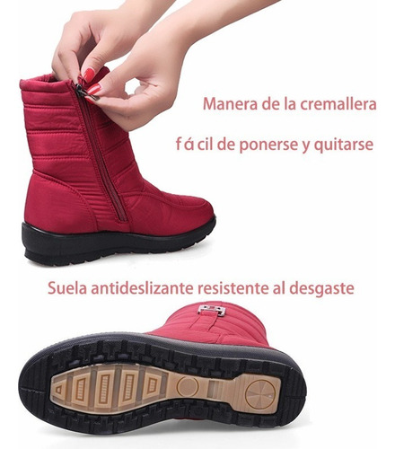 Imagen 7 de 9 de Conjunto De Botas Cortas De Mujer Abrigadas E Impermeables