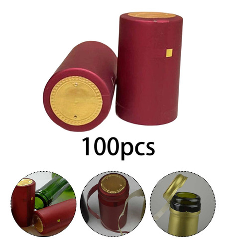 100 Tapas Para Botellas De Vino, Accesorios Decorativos Rojo