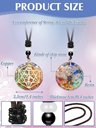 5 Piezas Collar De Chakra Collar De Orgonita Colgante De Cri