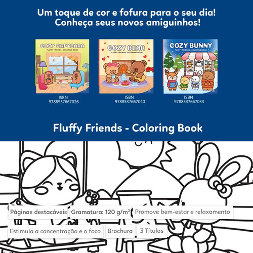 Fluffy Friends - Coloring Book: Cozy Bear