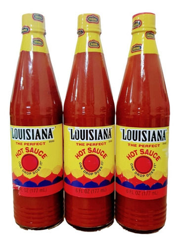 3 Pack Salsa Louisiana Hot Sauce 177ml Importada