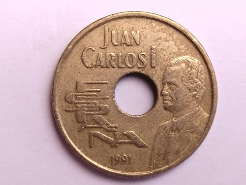 Moneda 25 Pesetas España 1991 Juan Carlos I