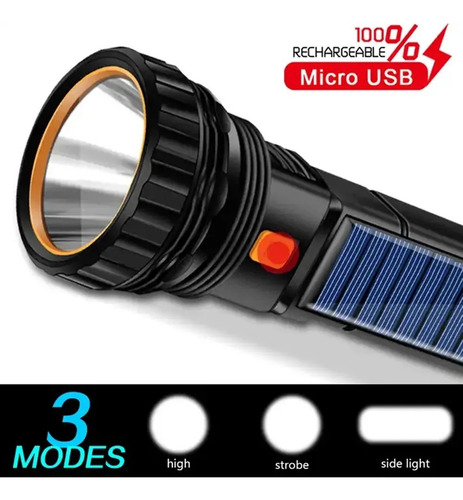 Linterna Led Solar Multifuncional De Aventura Para Acampar