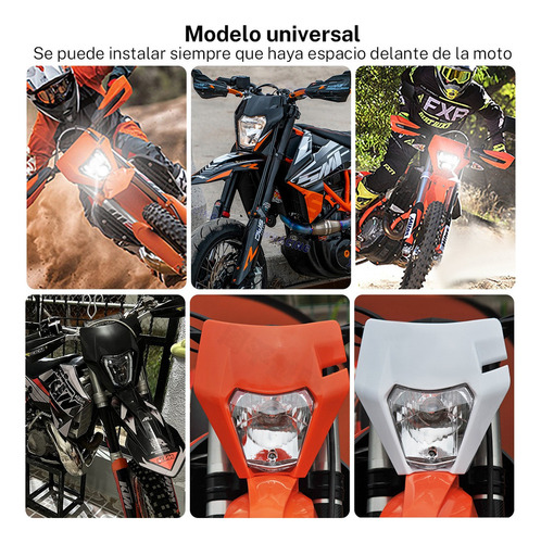Carcasa De Faro Negra Faro De Conversión H4 Motocross Ktm