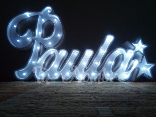 Nombres Iluminados 5 Letras En 20 Cm Polyfan Luz